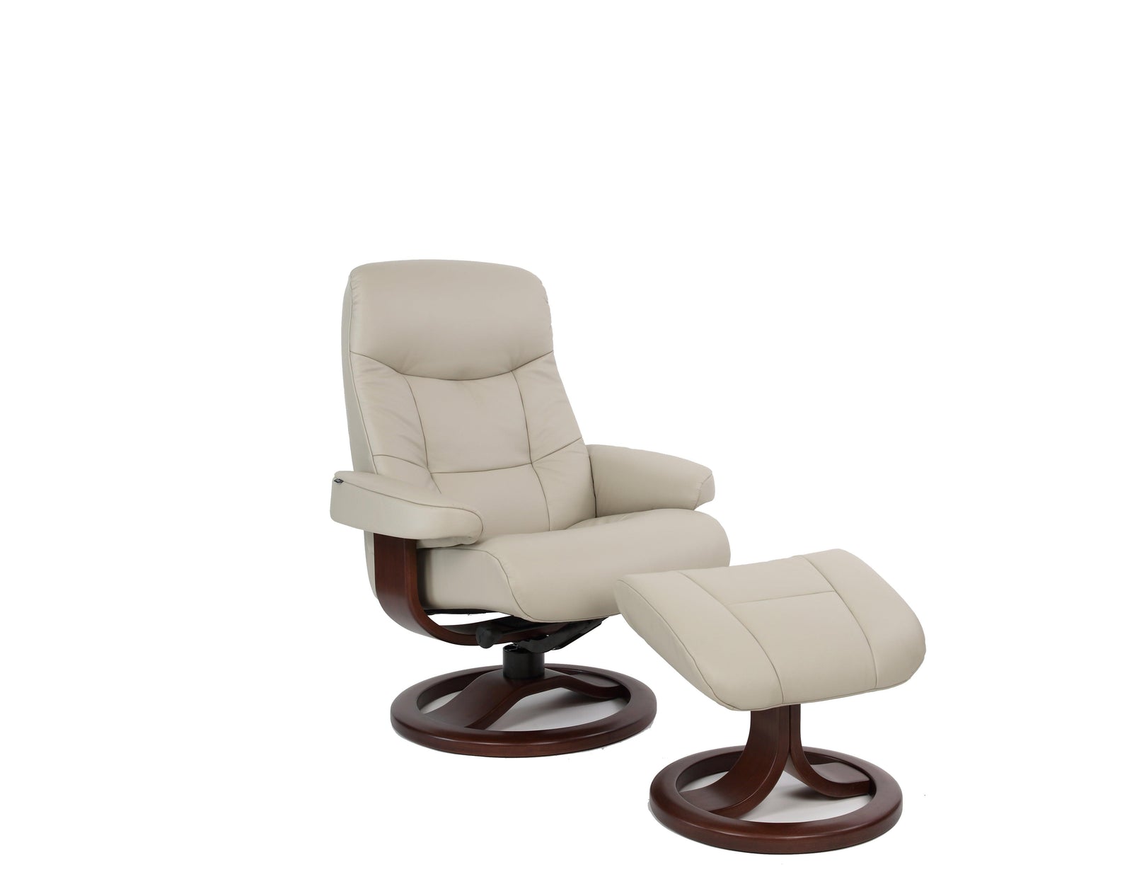 Manual/Dove/Small Recliner with Footstool - 29.5W x 40.5H x 32.5D