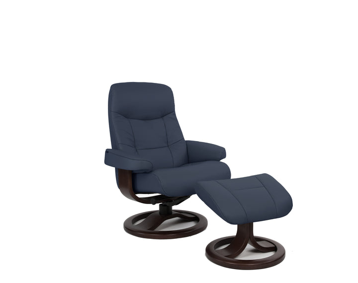 Muldal R Recliner with Footstool - Fjords - AmericanHomeFurniture
