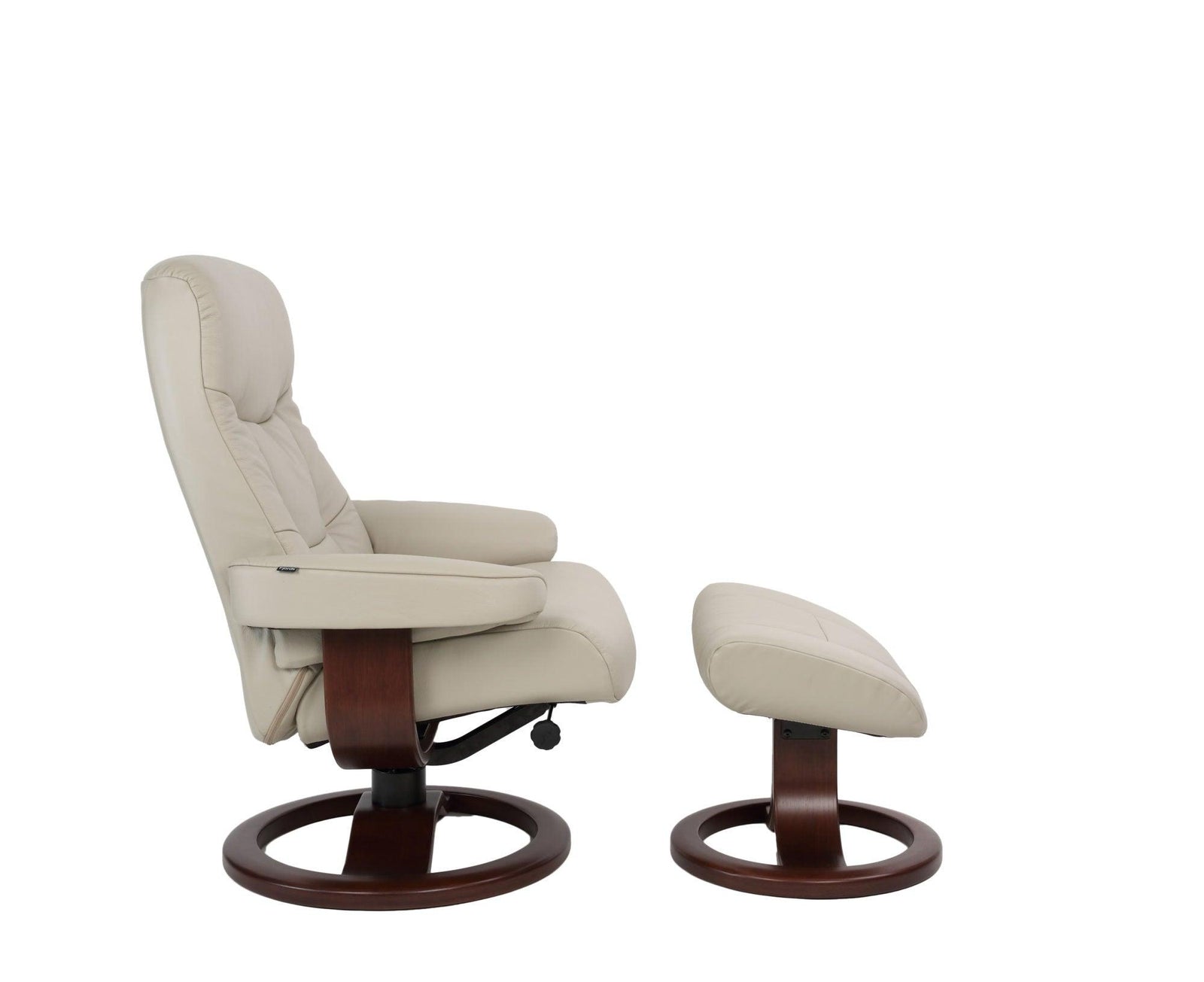 Manual/Dove/Small Recliner with Footstool - 29.5W x 40.5H x 32.5D
