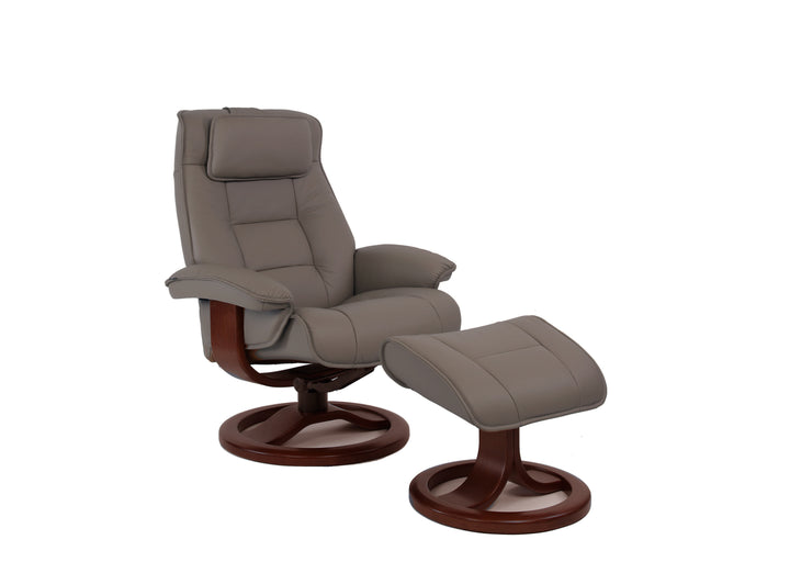 Mustang R Recliner with Footstool - Fjords - AmericanHomeFurniture