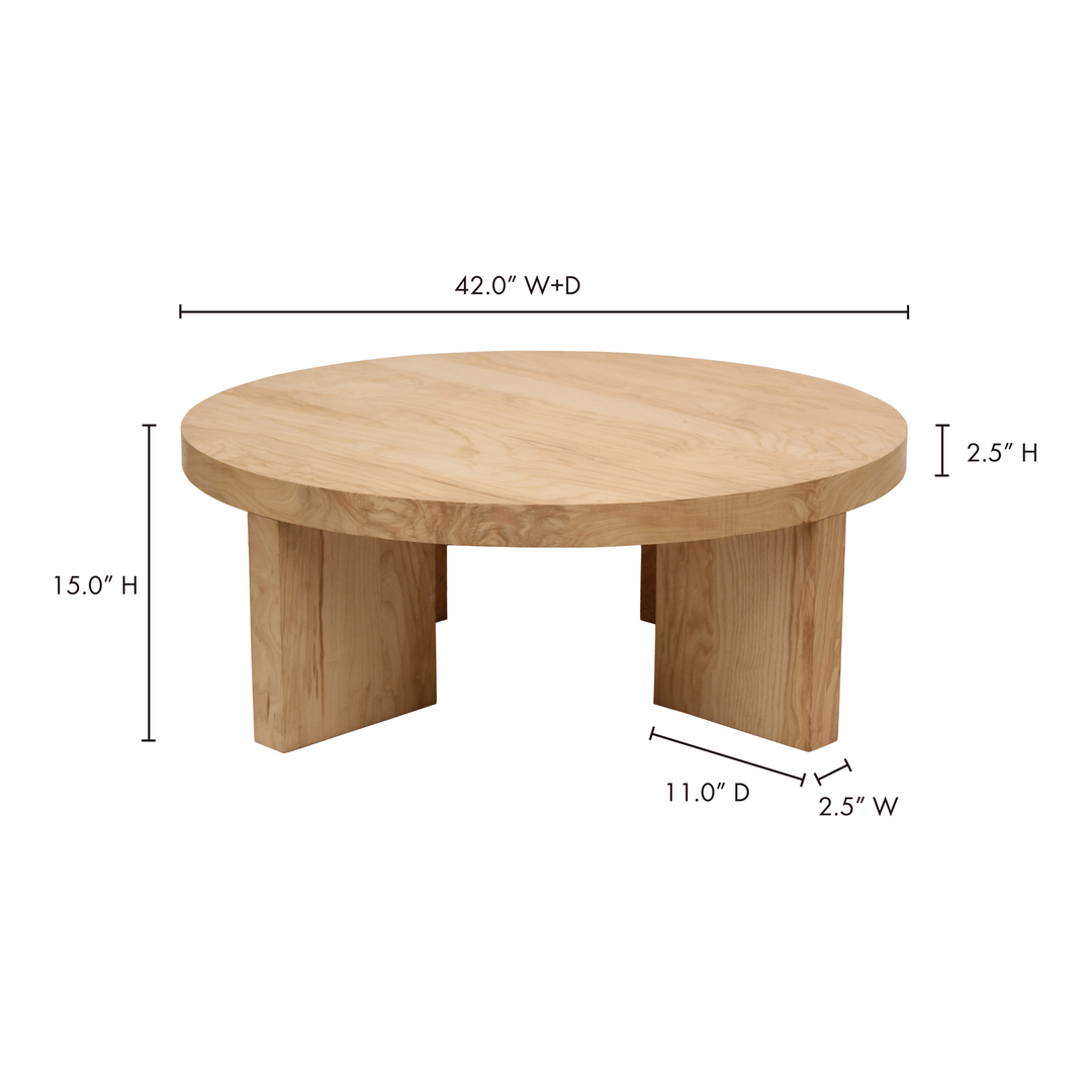 American Home Furniture | Moe's Home Collection - Oregon Round Coffee Table Blonde