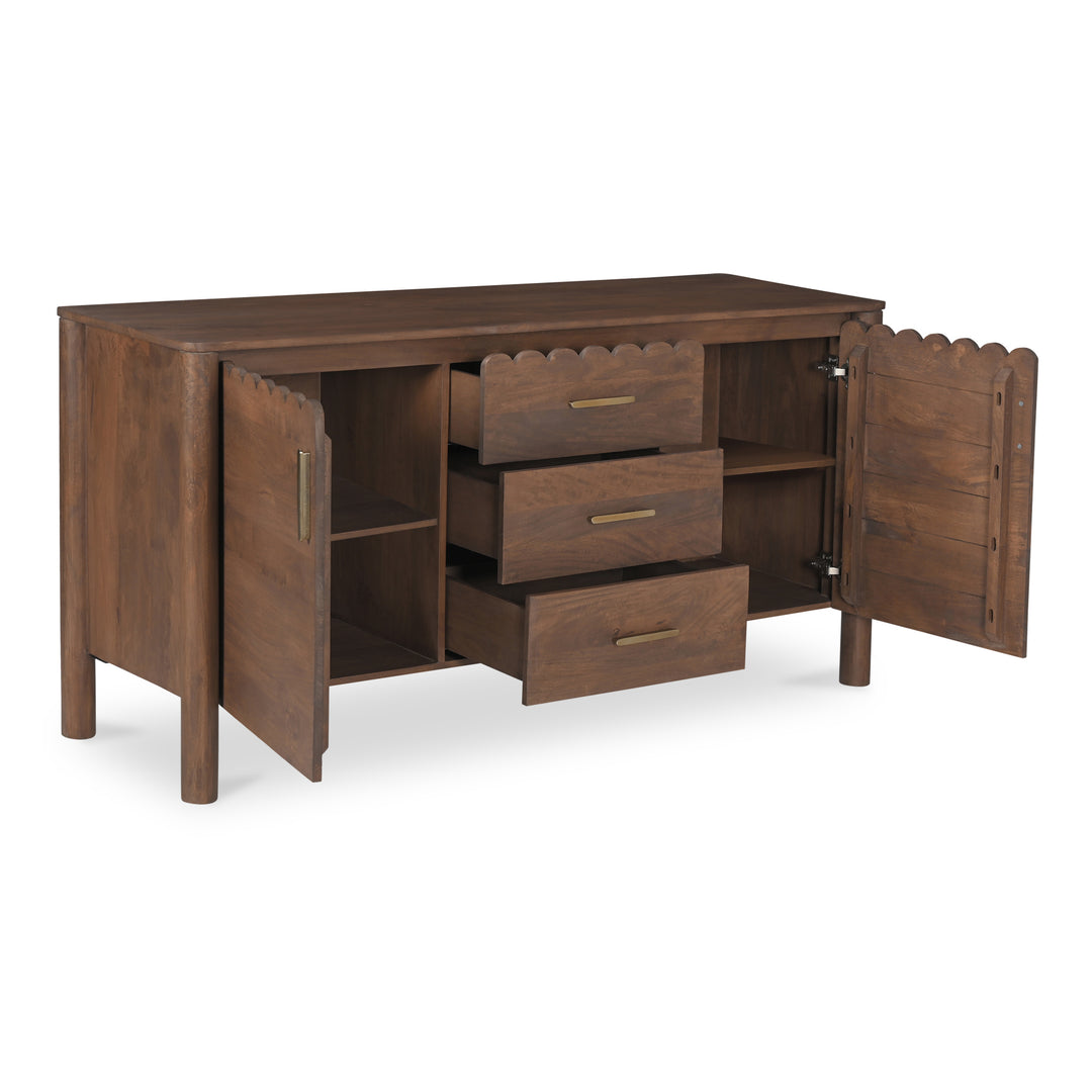 American Home Furniture | Moe's Home Collection - Wiley 3 Drawer Sideboard Vintage Brown