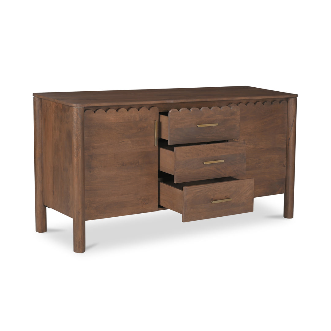 American Home Furniture | Moe's Home Collection - Wiley 3 Drawer Sideboard Vintage Brown