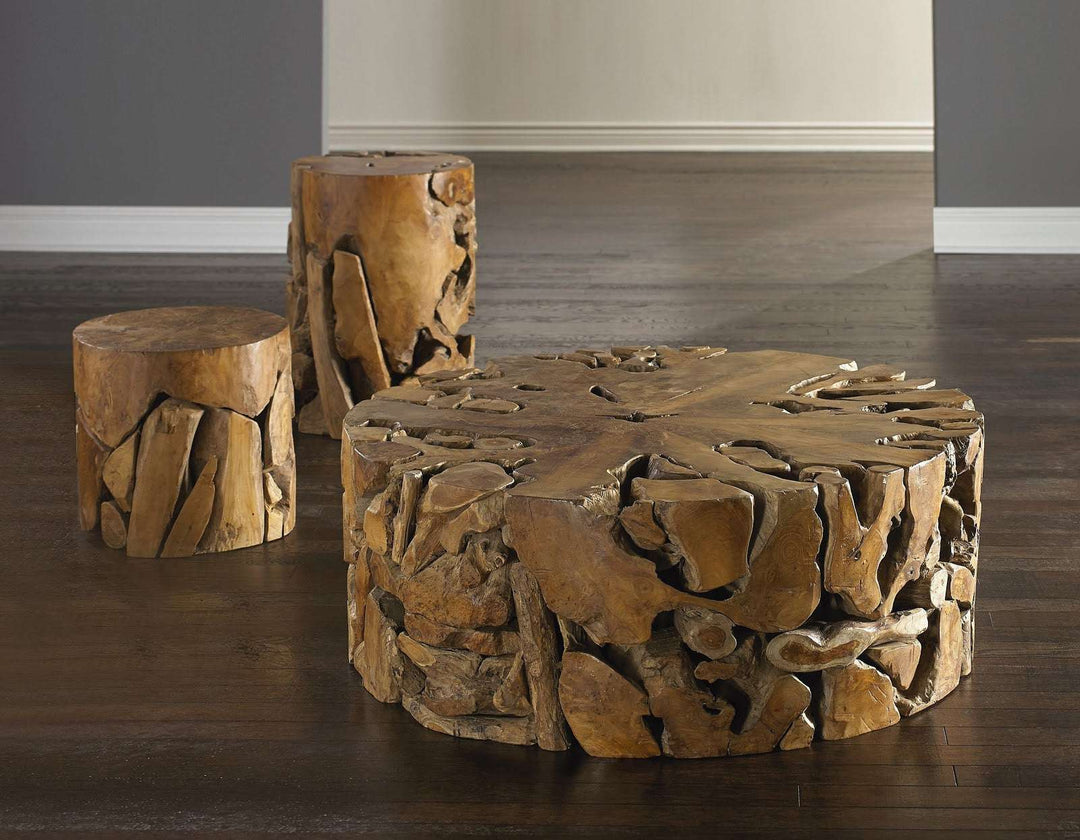 Teak Slice Coffee Table, Round - Phillips Collection - AmericanHomeFurniture