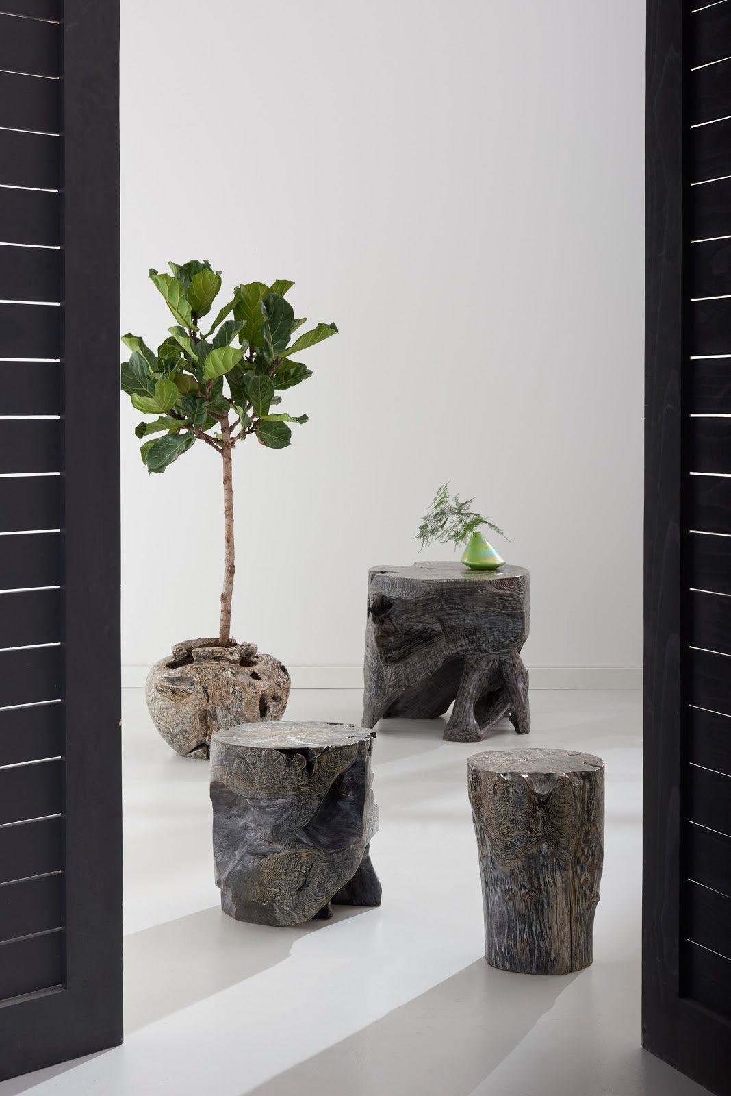Phillips Collection Side Table Black Wash, Round ACCENT TABLES