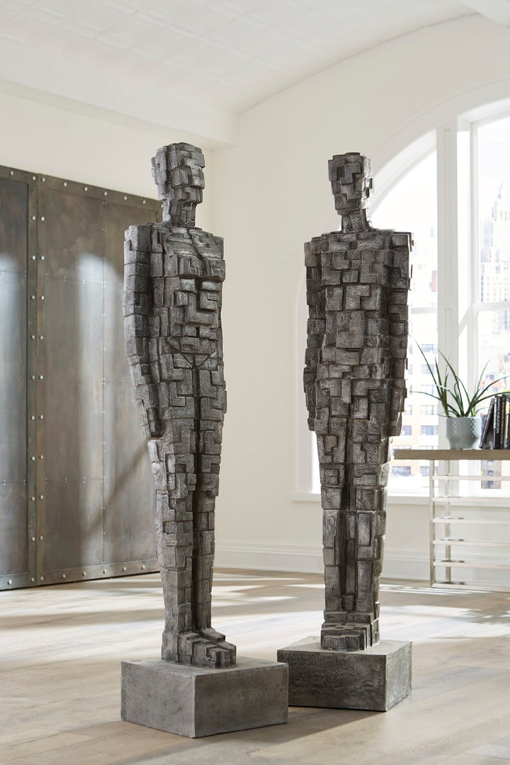 Puzzle Woman Sculpture, Black/Silver, Aluminum - Phillips Collection - AmericanHomeFurniture