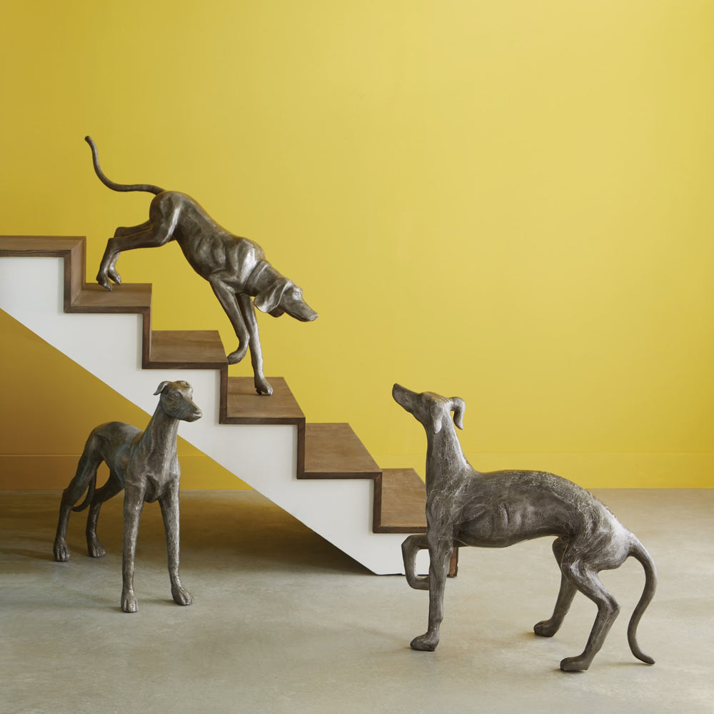 Prancing Dog Sculpture, Black/Silver, Aluminum - Phillips Collection - AmericanHomeFurniture
