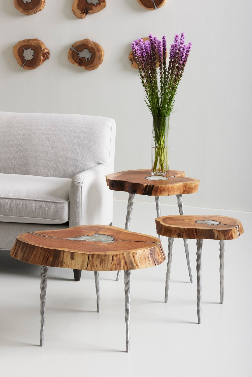 Molten Side Table, SM, Poured Aluminum In Wood - Phillips Collection - AmericanHomeFurniture