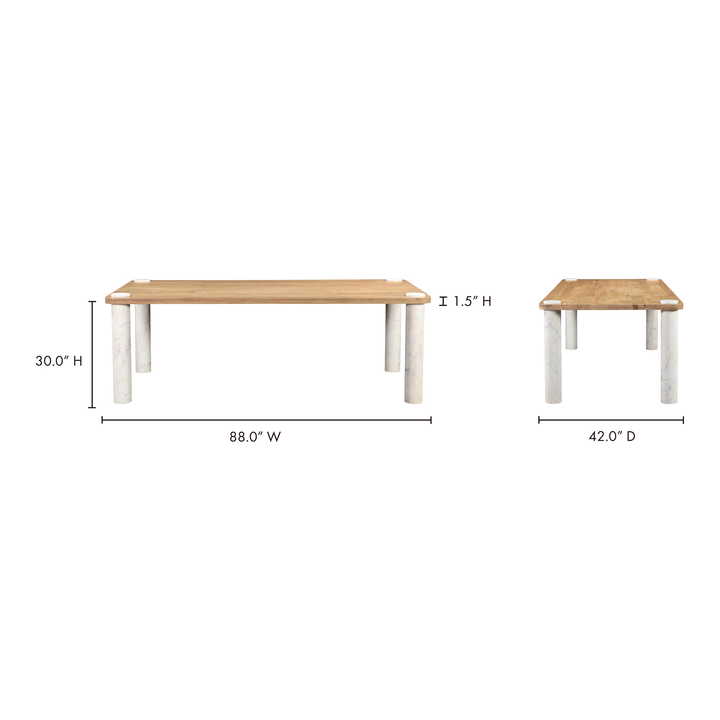 American Home Furniture | Moe's Home Collection - Century Dining Table White Marble Leg