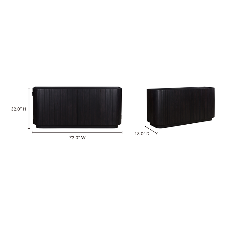 American Home Furniture | Moe's Home Collection - Povera 4 Door Sideboard Black