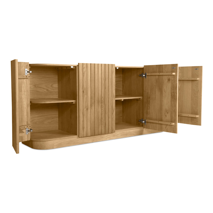 American Home Furniture | Moe's Home Collection - Povera 4 Door Sideboard Oak