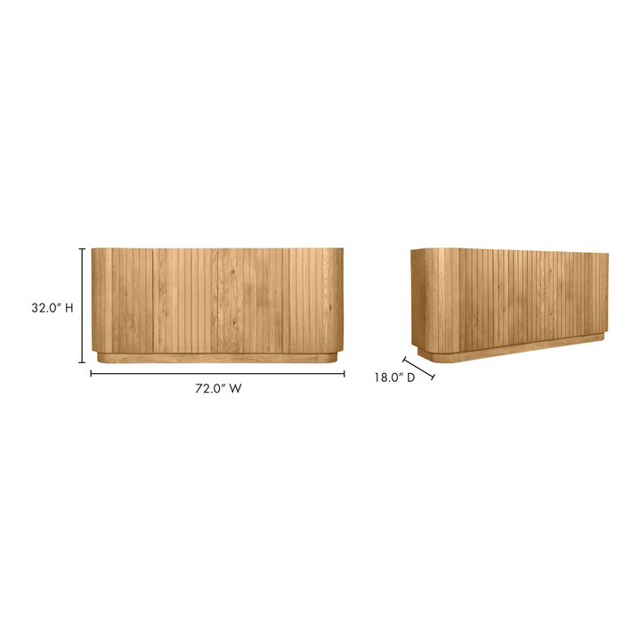 American Home Furniture | Moe's Home Collection - Povera 4 Door Sideboard Oak