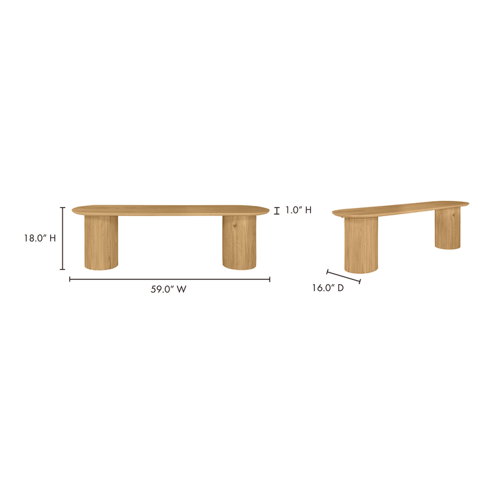 American Home Furniture | Moe's Home Collection - Povera Dining Bench Oak