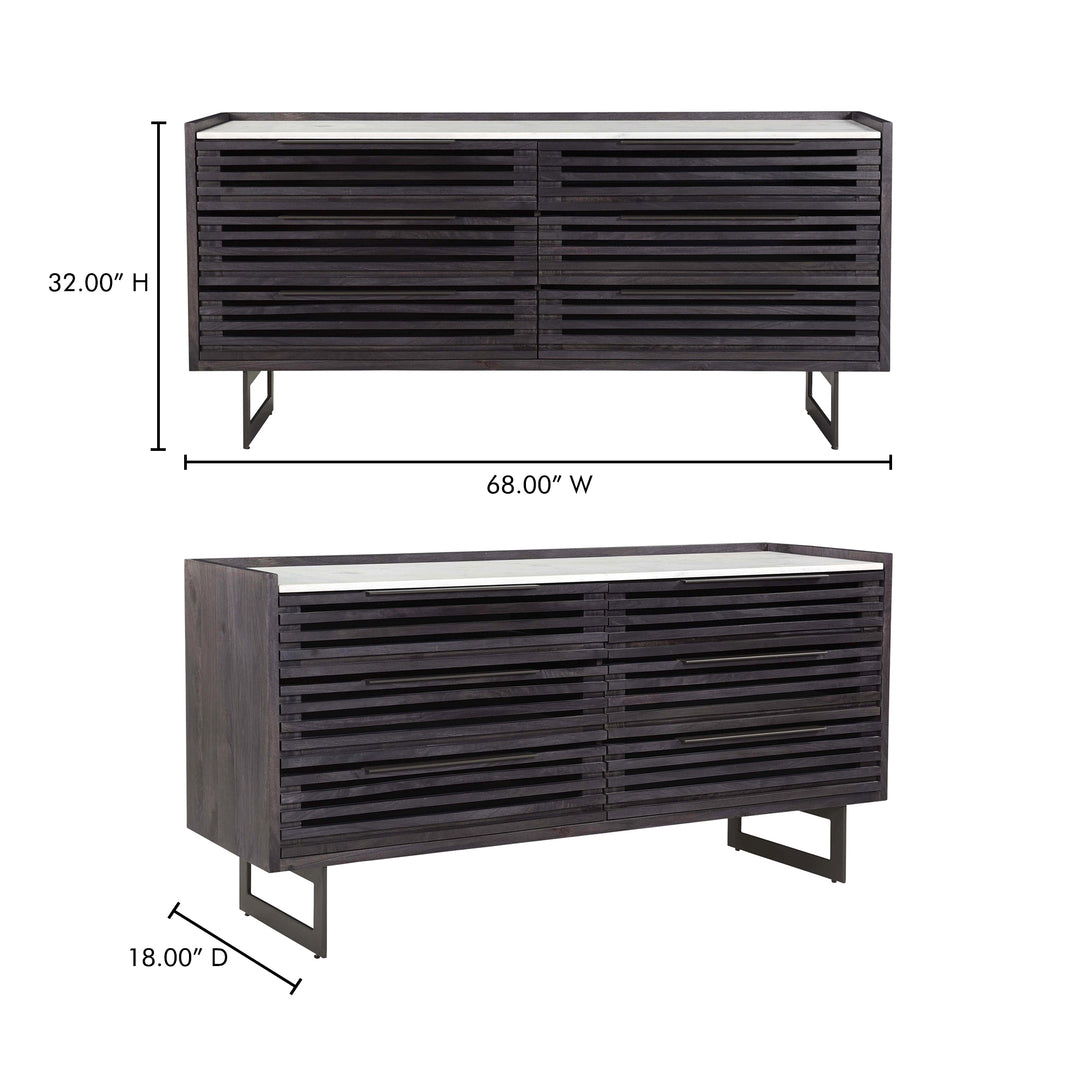 American Home Furniture | Moe's Home Collection - Paloma 6 Drawer Dresser