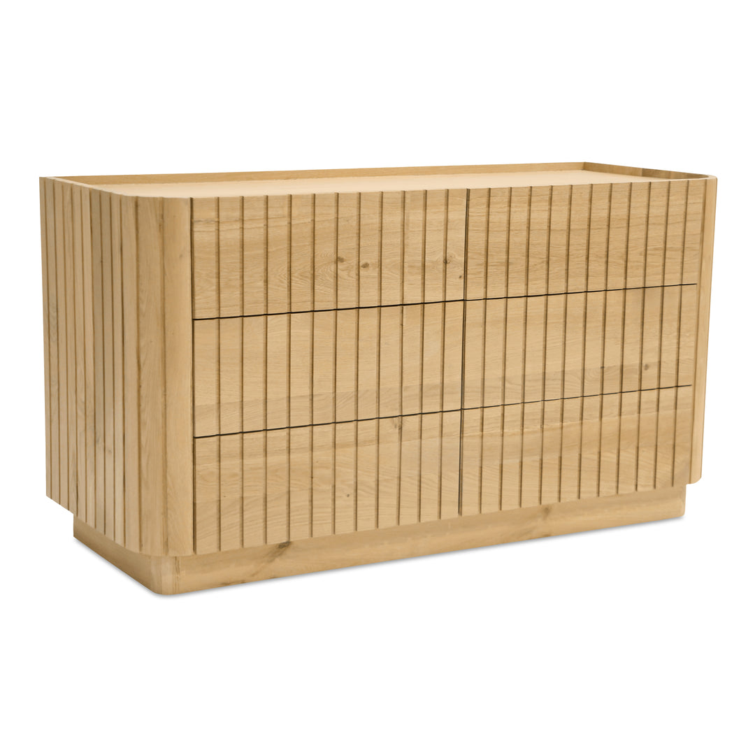 American Home Furniture | Moe's Home Collection - Povera 6 Drawer Dresser Oak
