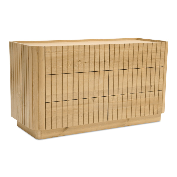 American Home Furniture | Moe's Home Collection - Povera 6 Drawer Dresser Oak