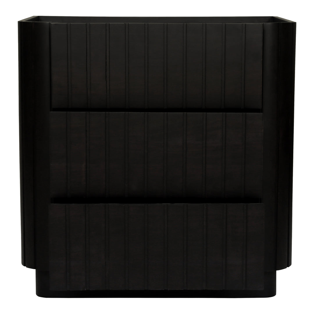 American Home Furniture | Moe's Home Collection - Povera 3 Drawer Nightstand Black