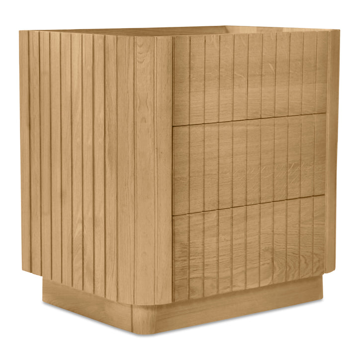 American Home Furniture | Moe's Home Collection - Povera 3 Drawer Nightstand Oak