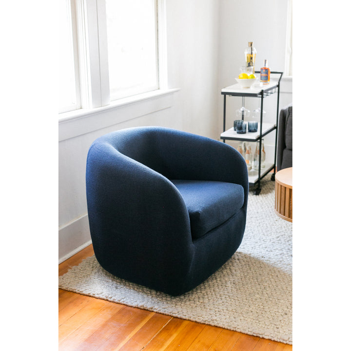 American Home Furniture | Moe's Home Collection - Maurice Swivel Chair Midnight Blue