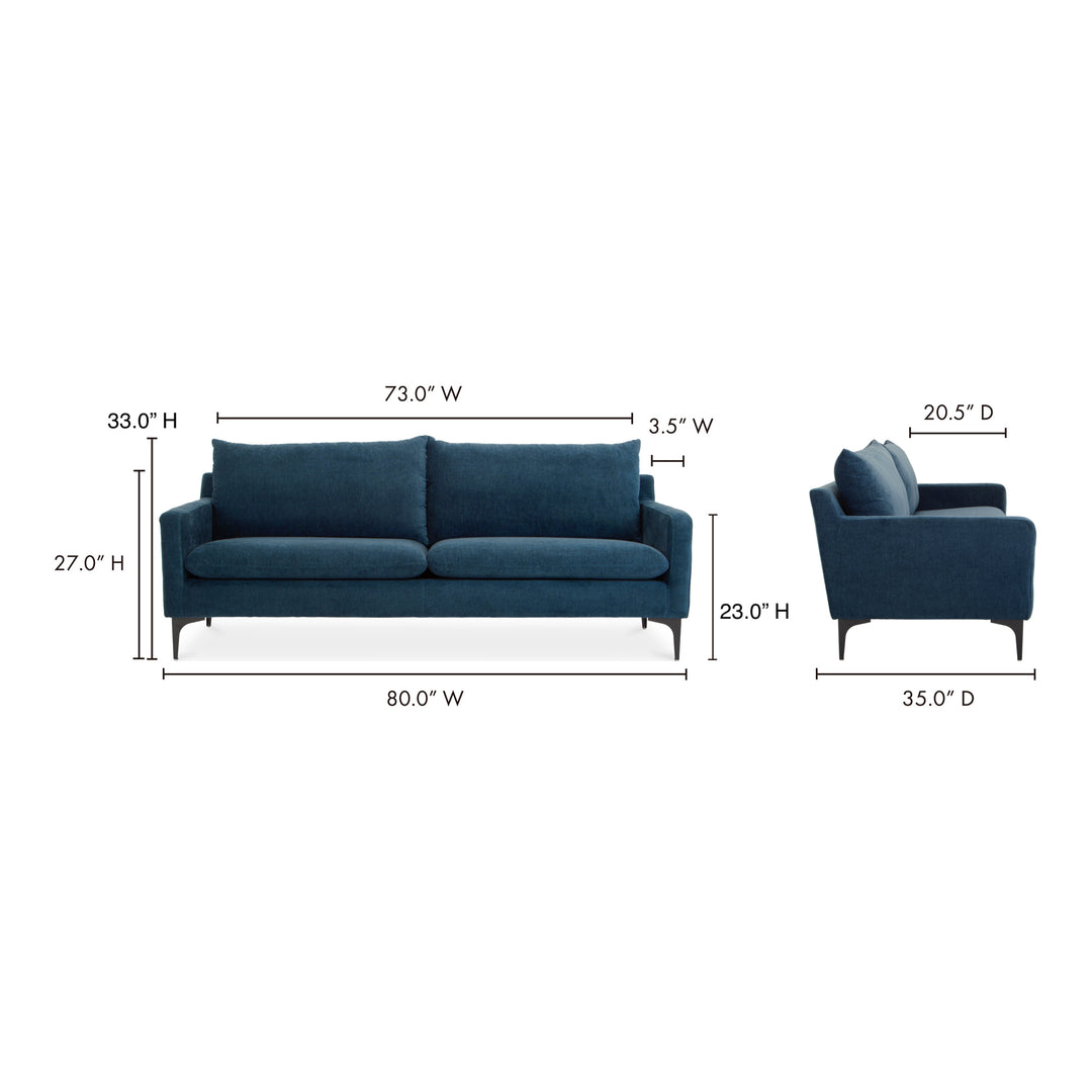 American Home Furniture | Moe's Home Collection - Paris Sofa Blue