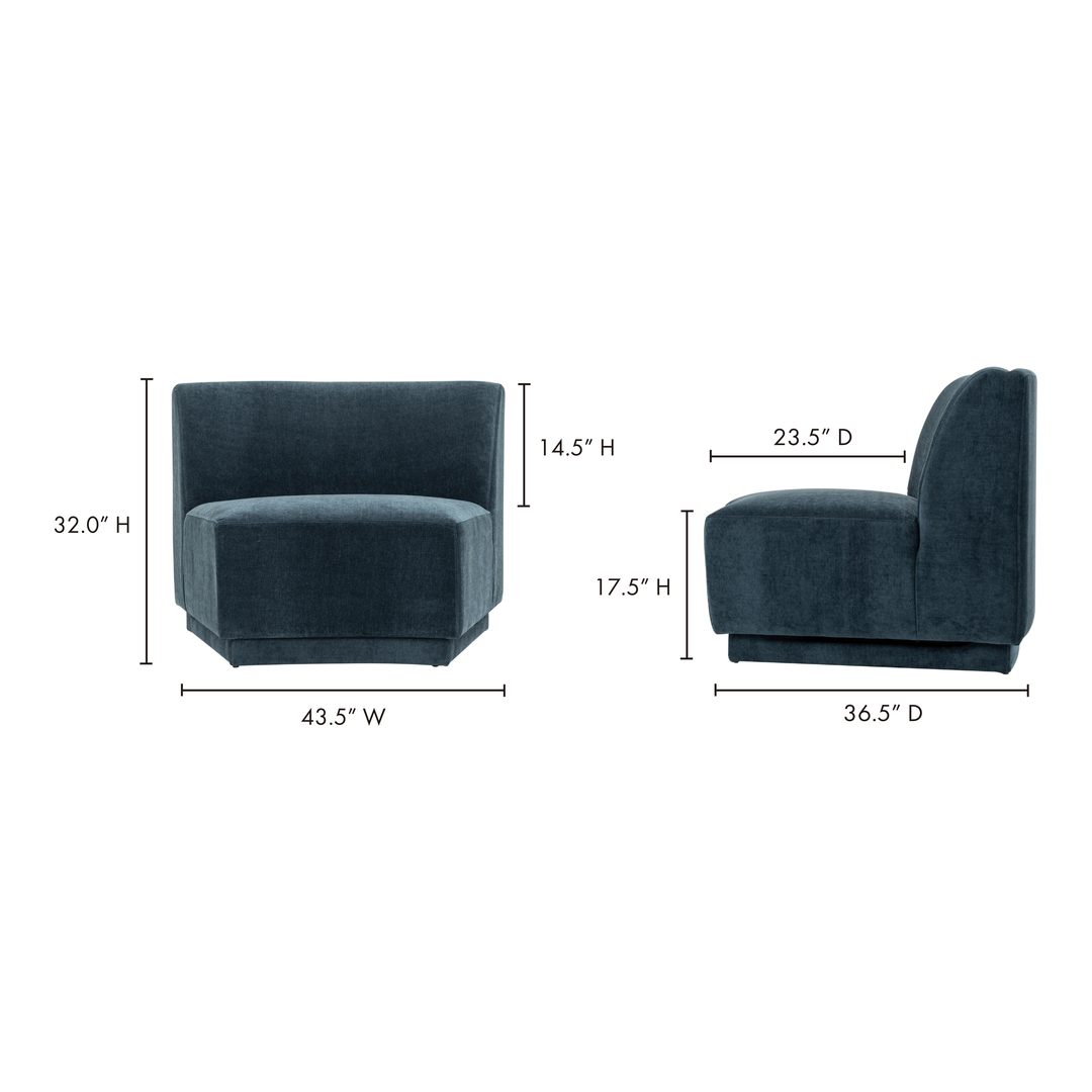 American Home Furniture | Moe's Home Collection - Yoon Slipper Chair Nightshade Blue