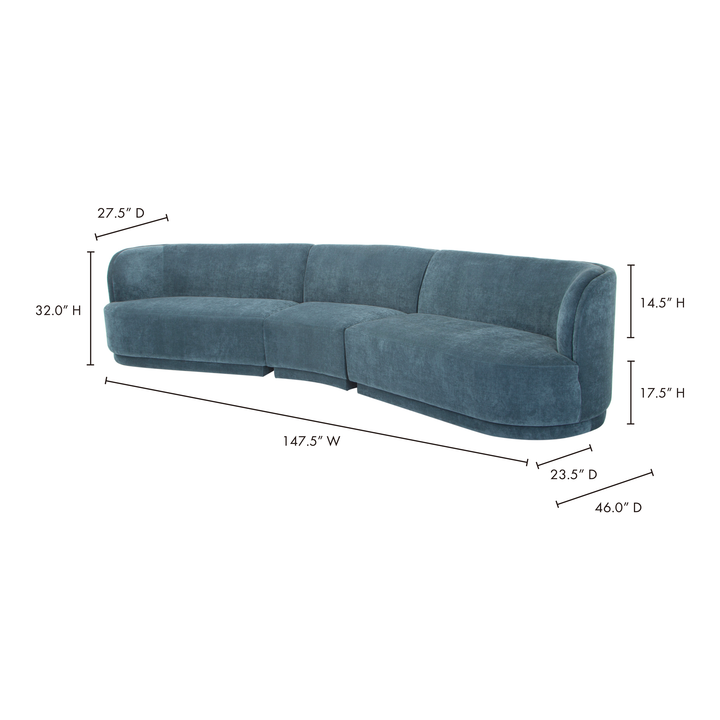 American Home Furniture | Moe's Home Collection - Yoon Compass Modular Sectional Nightshade Blue