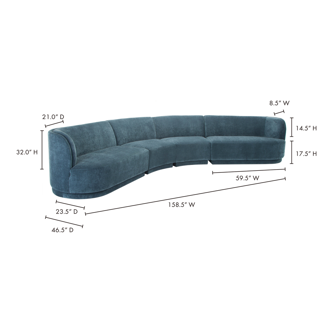 American Home Furniture | Moe's Home Collection - Yoon Eclipse Modular Sectional Chaise Right Nightshade Blue