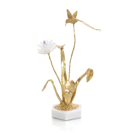 John Richard Flower And Hummingbird Sculpture DECORATIVE OBJECTS