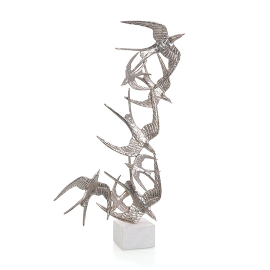 John Richard Swallows In Flight In Nickel DECORATIVE OBJECTS