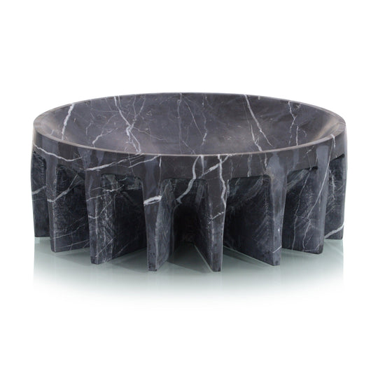 John Richard Elevated Black Marble Bowl DECORATIVE TRAYS, PLATES, + BOWLS