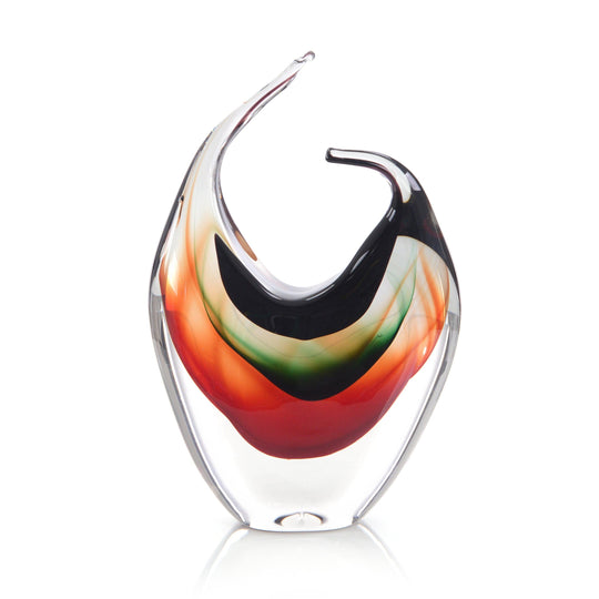 John Richard Handblown Red/ Violet/ and Emerald Glass Sculpture I DECORATIVE OBJECTS