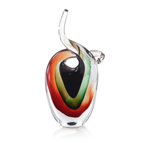 John Richard Handblown Red/ Violet/ and Emerald Glass Sculpture II DECORATIVE OBJECTS