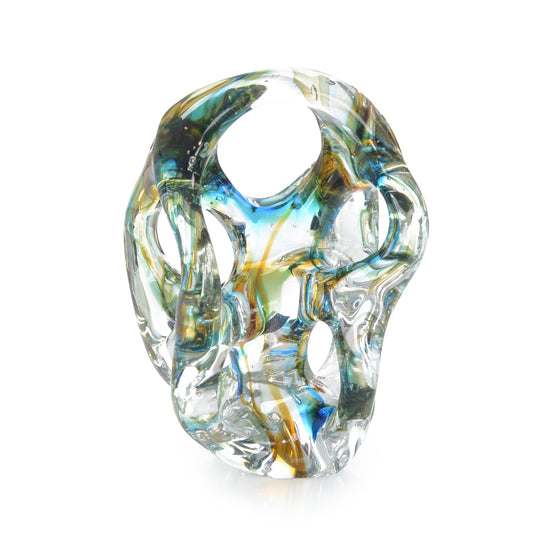 John Richard Azure Blue and Yellow Handblown Glass Sculpture I DECORATIVE OBJECTS