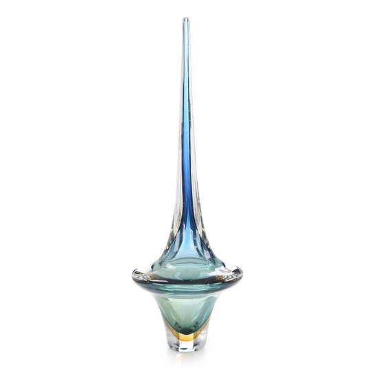 John Richard Azure Blue Handblown Glass Sculpture I DECORATIVE OBJECTS