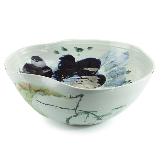 John Richard Curled-Rim Porcelain Bowl DECORATIVE TRAYS, PLATES, + BOWLS