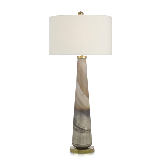 John Richard Furling Cream and Caramel Buffet Lamp TABLE LAMPS