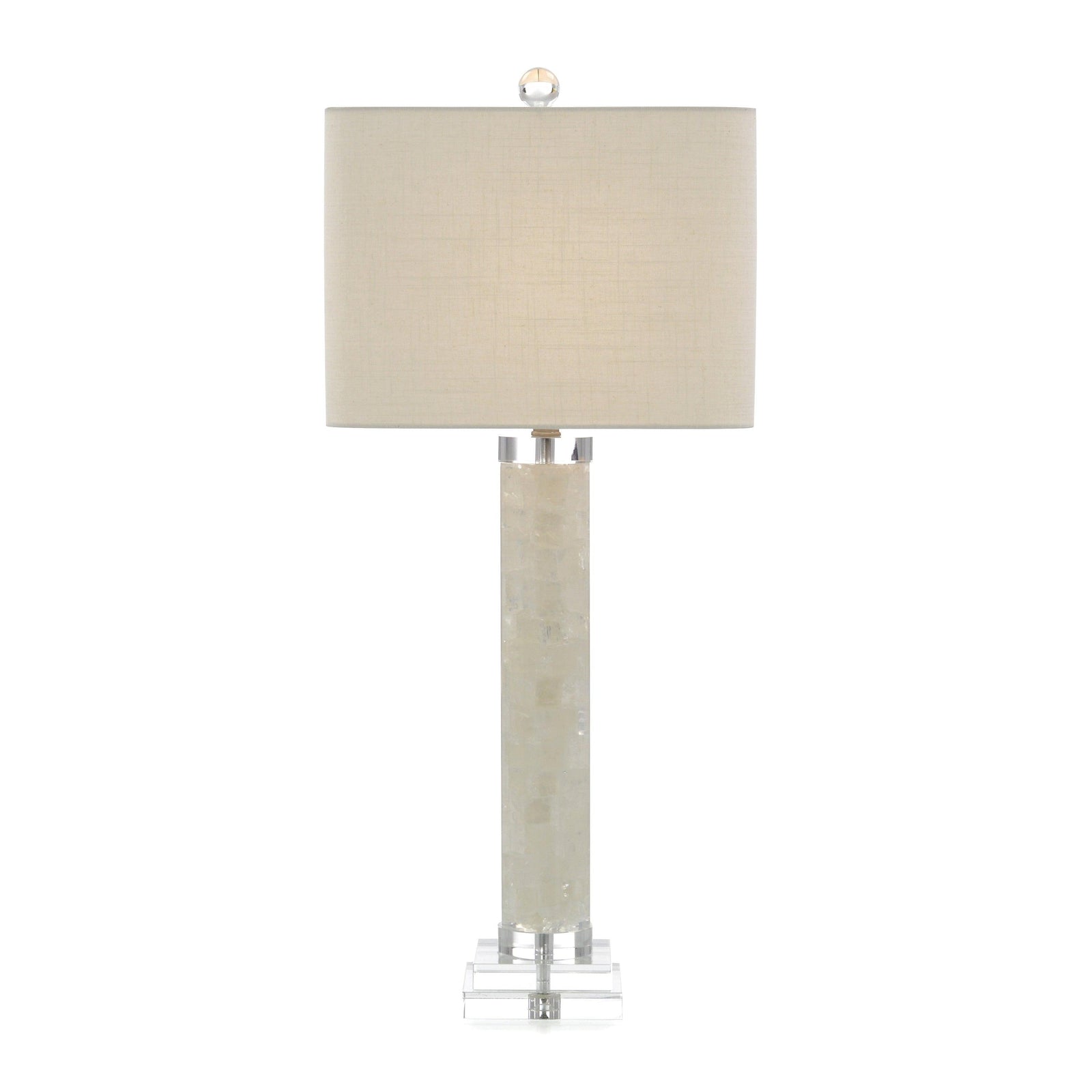 John Richard White Calcite and Quartz Table Lamp TABLE LAMPS