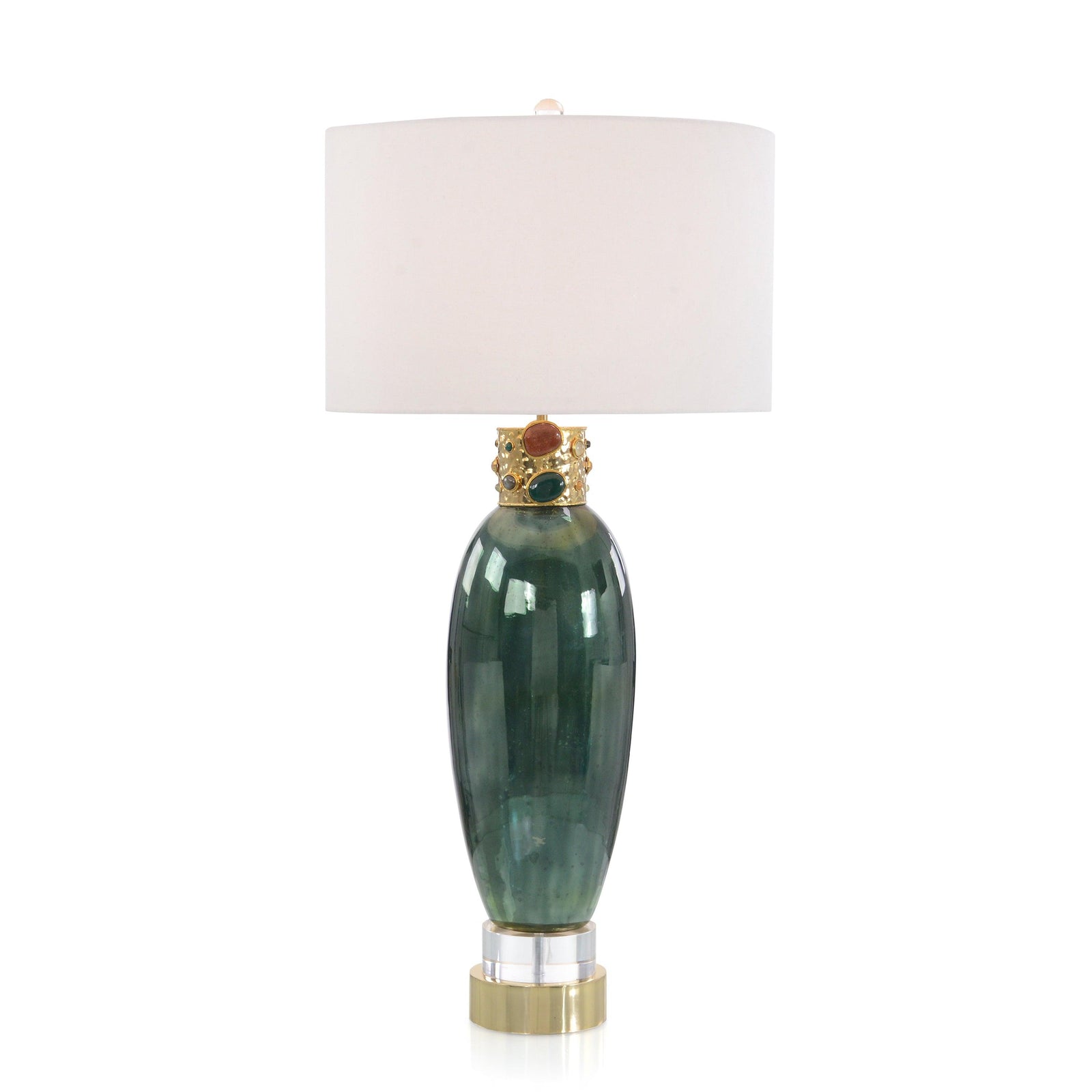 John Richard Jeweled-Collar Table Lamp in Illusion Green TABLE LAMPS