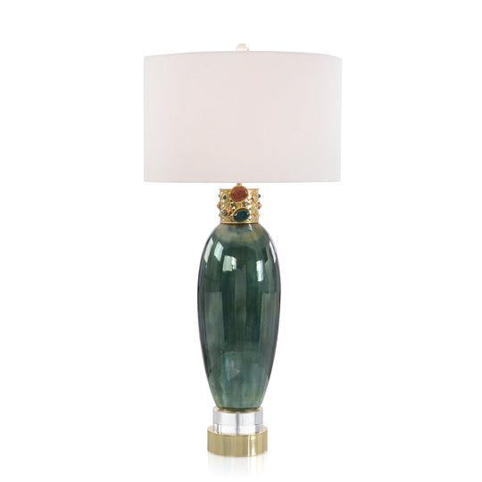 John Richard Jeweled-Collar Table Lamp in Illusion Green TABLE LAMPS