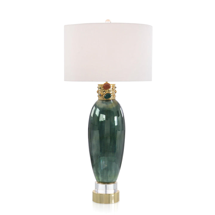 John Richard Jeweled-Collar Table Lamp in Illusion Green TABLE LAMPS