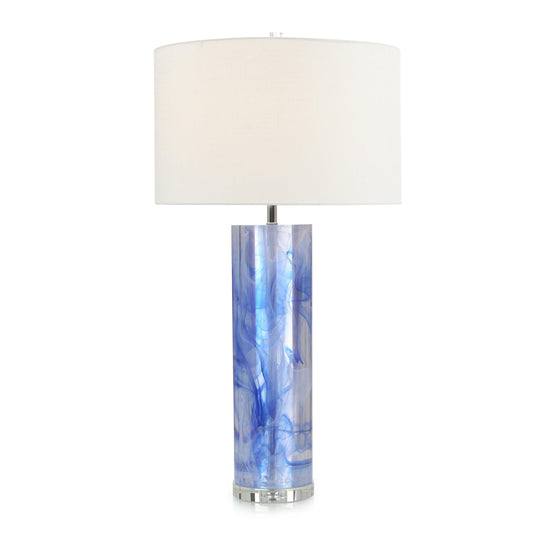 John Richard Cylinder Blue and Clear Resin Table Lamp TABLE LAMPS