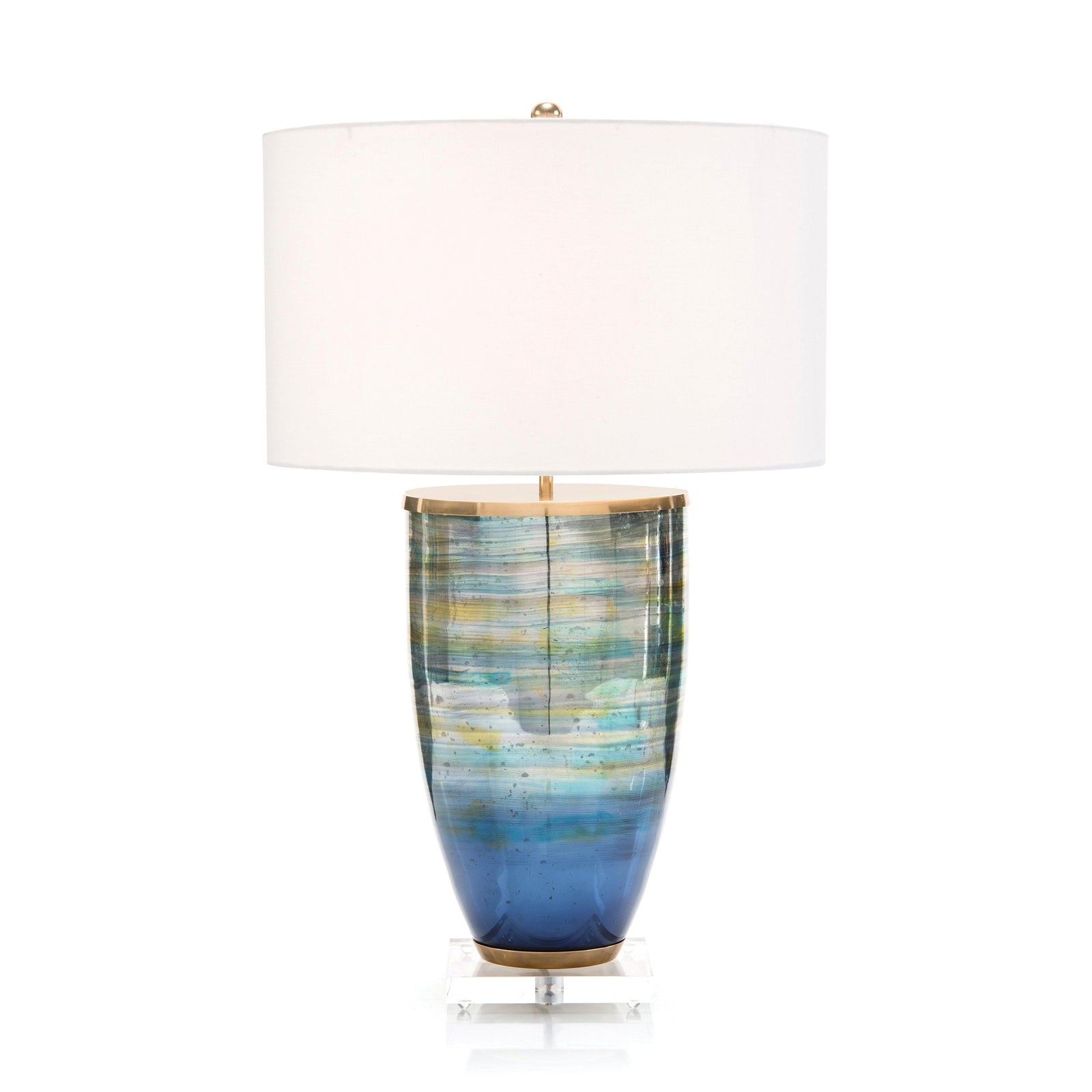 John Richard Blue Striated Glass Table Lamp TABLE LAMPS