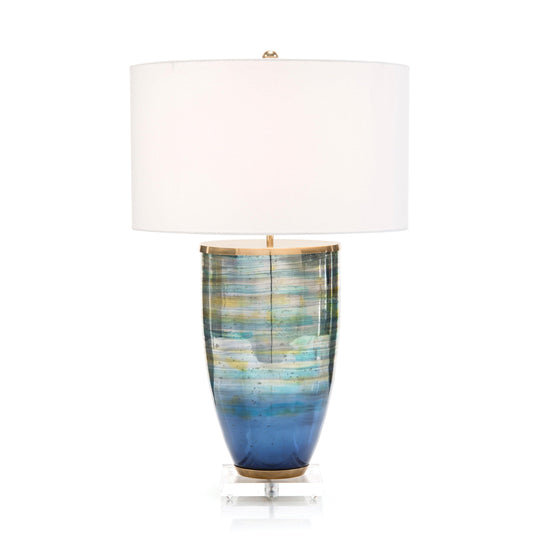 John Richard Blue Striated Glass Table Lamp TABLE LAMPS
