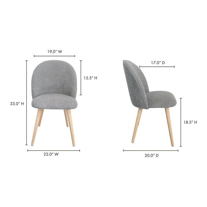 American Home Furniture | Moe's Home Collection - Clarissa Dining Chair Grey-Set Of Two