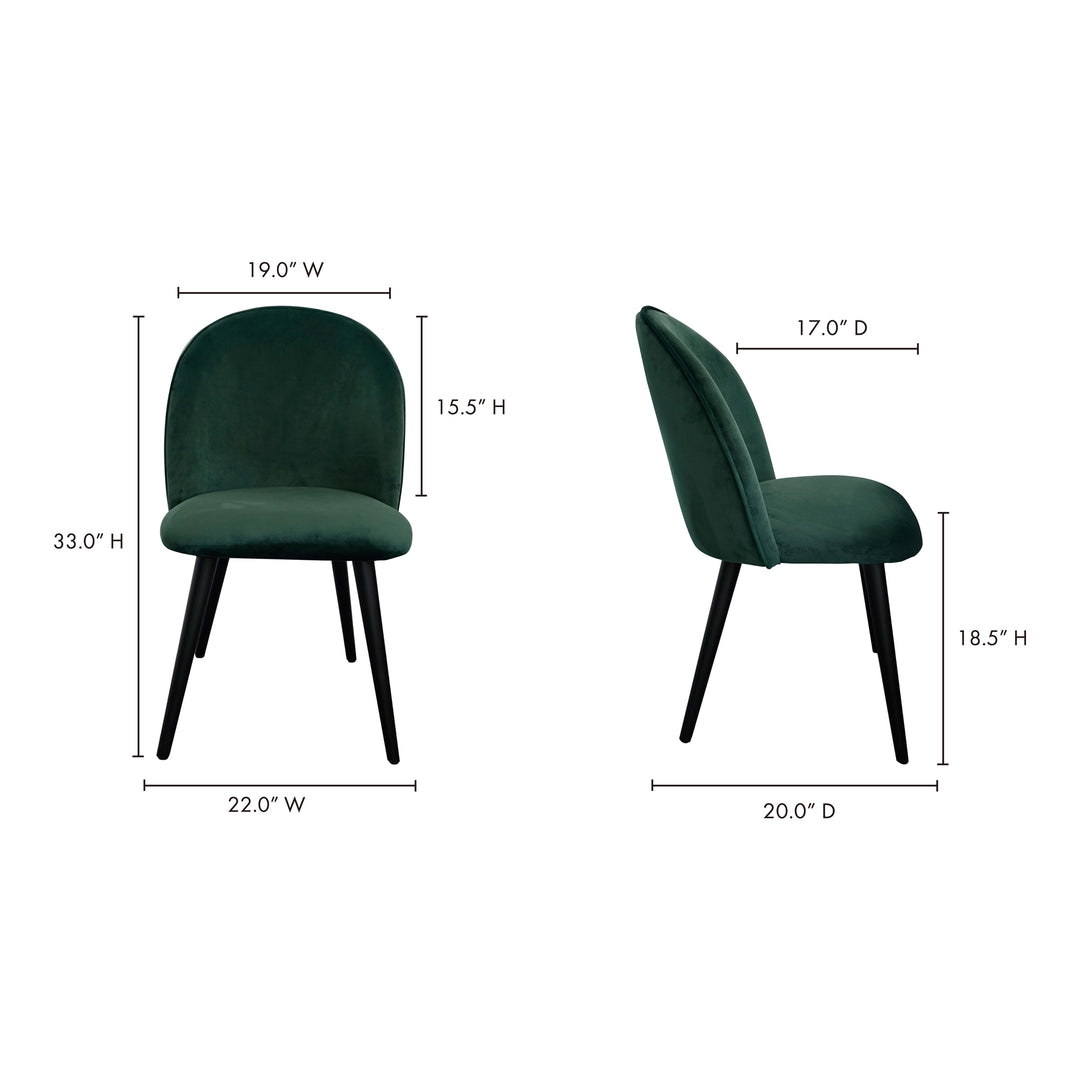 American Home Furniture | Moe's Home Collection - Clarissa Dining Chair Green-Set Of Two