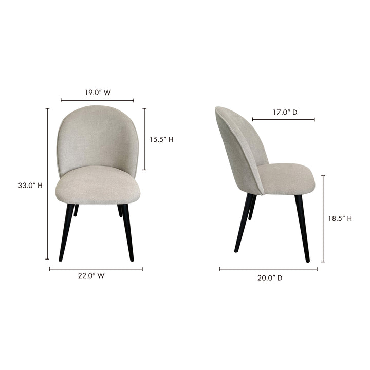 American Home Furniture | Moe's Home Collection - Clarissa Dining Chair Light Grey-Set Of Two