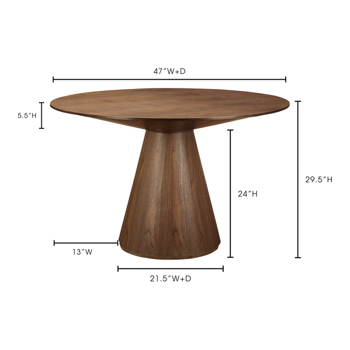American Home Furniture | Moe's Home Collection - Otago Dining Table Round Walnut