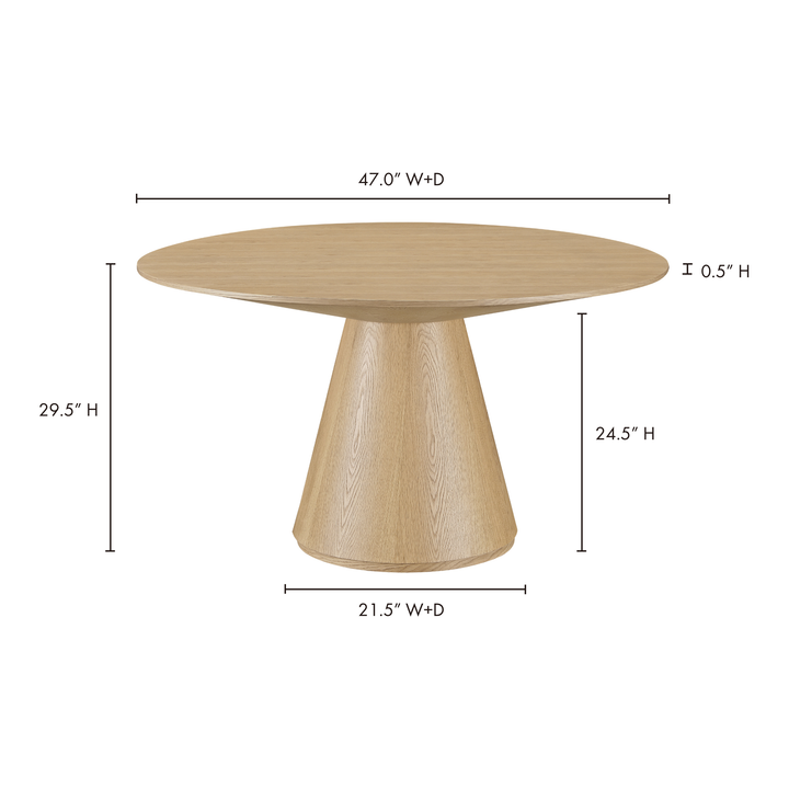 American Home Furniture | Moe's Home Collection - Otago Dining Table Round Oak