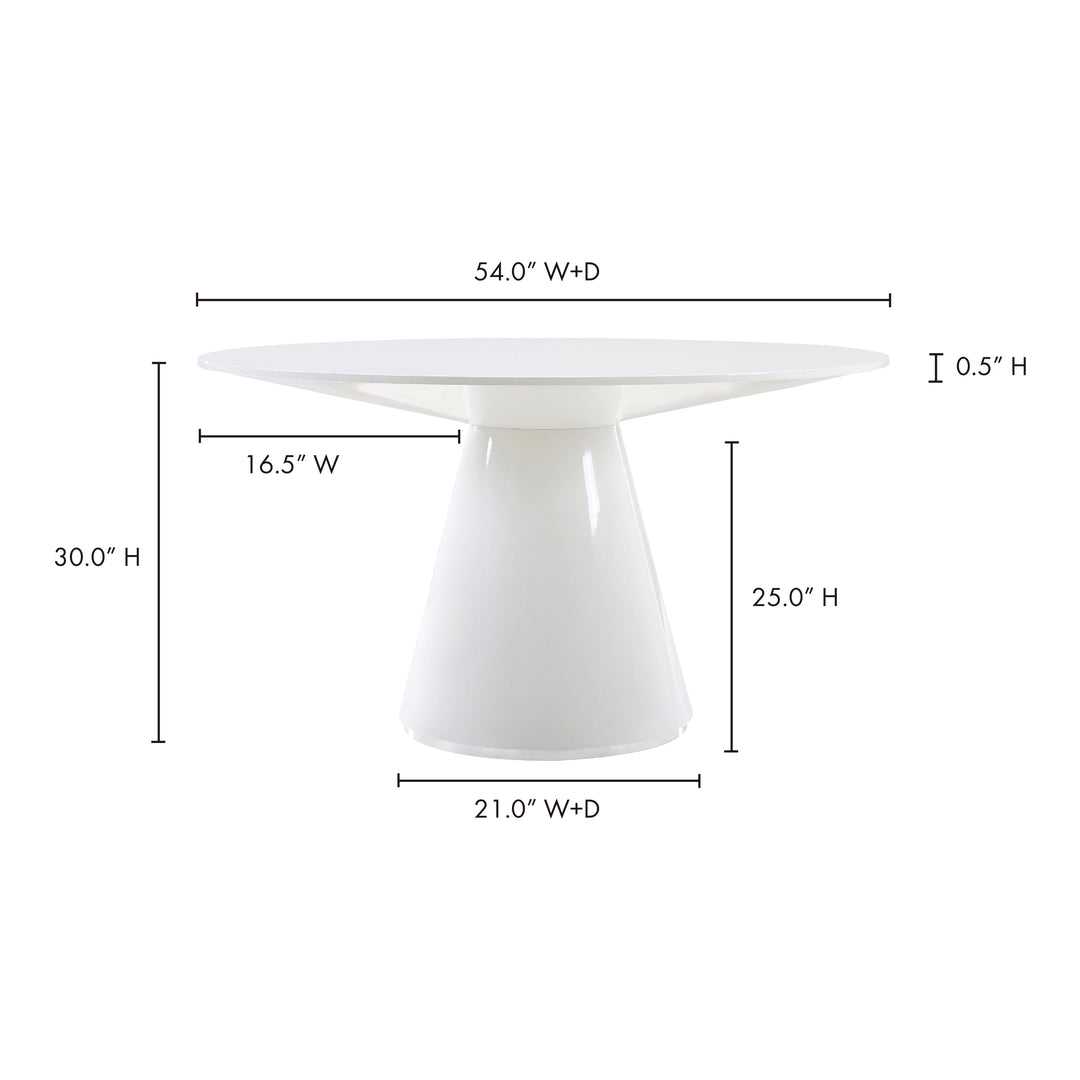 American Home Furniture | Moe's Home Collection - Otago Dining Table 54In Round White