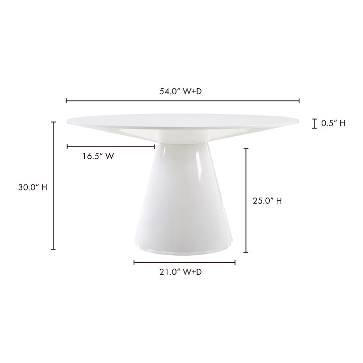 American Home Furniture | Moe's Home Collection - Otago Dining Table 54In Round White